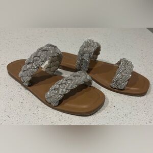 Sincerely Jules braided rhinestone sandals size 9. Like new